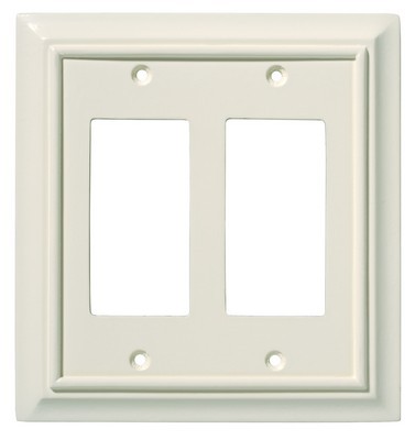 Liberty Hardware 126449, Double Decorator Wall Plate, Light Almond, Wood Architectural