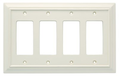 Liberty Hardware 126452, Quad Decorator Wall Plate, Light Almond, Wood Architectural