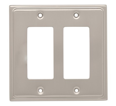 Liberty Hardware 126479, Double Decorator Wall Plate, Satin Nickel, Country Fair