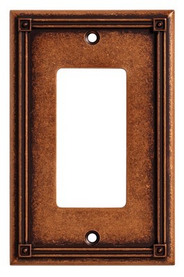 Liberty Hardware 135767, Single Decorator Wall Plate, Sponged Copper, Ruston
