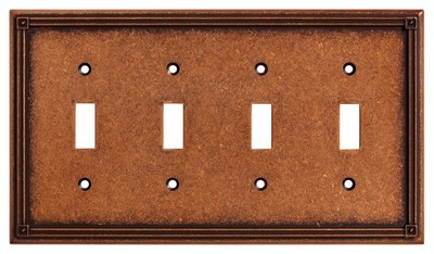Liberty Hardware 135773, Quad Switch Wall Plate, Sponged Copper, Ruston