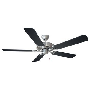 Design House 154146 Millbridge 52in 5-Blade Ceiling Fan, Black Blades, Satin Nickel