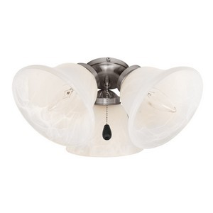 Design House 154195 3-Light Ceiling Fan Light Kit, Satin Nickel