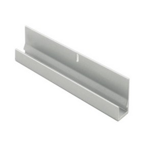 Bottom J Channel with Screw Ridge for 1/4" Mirrors Polished Aluminum 12' Epco 2012-PA