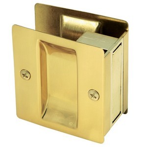 Design House 202804 Rectangular Pocket Door Passage, Polished Brass