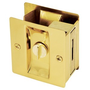 Design House 202838 Rectangular Privacy Pocket Door Passage, Polished Brass