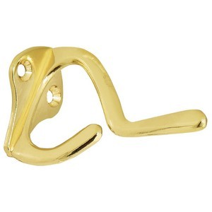 Design House 202861 3in Double Hat &amp; Coat Hook, Polished Brass