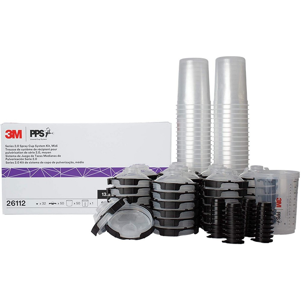 PPS Version 2 Midi Disposable Lids and Liners Kit 13.5oz Pack of 50 200 Micron 3M 51131261129