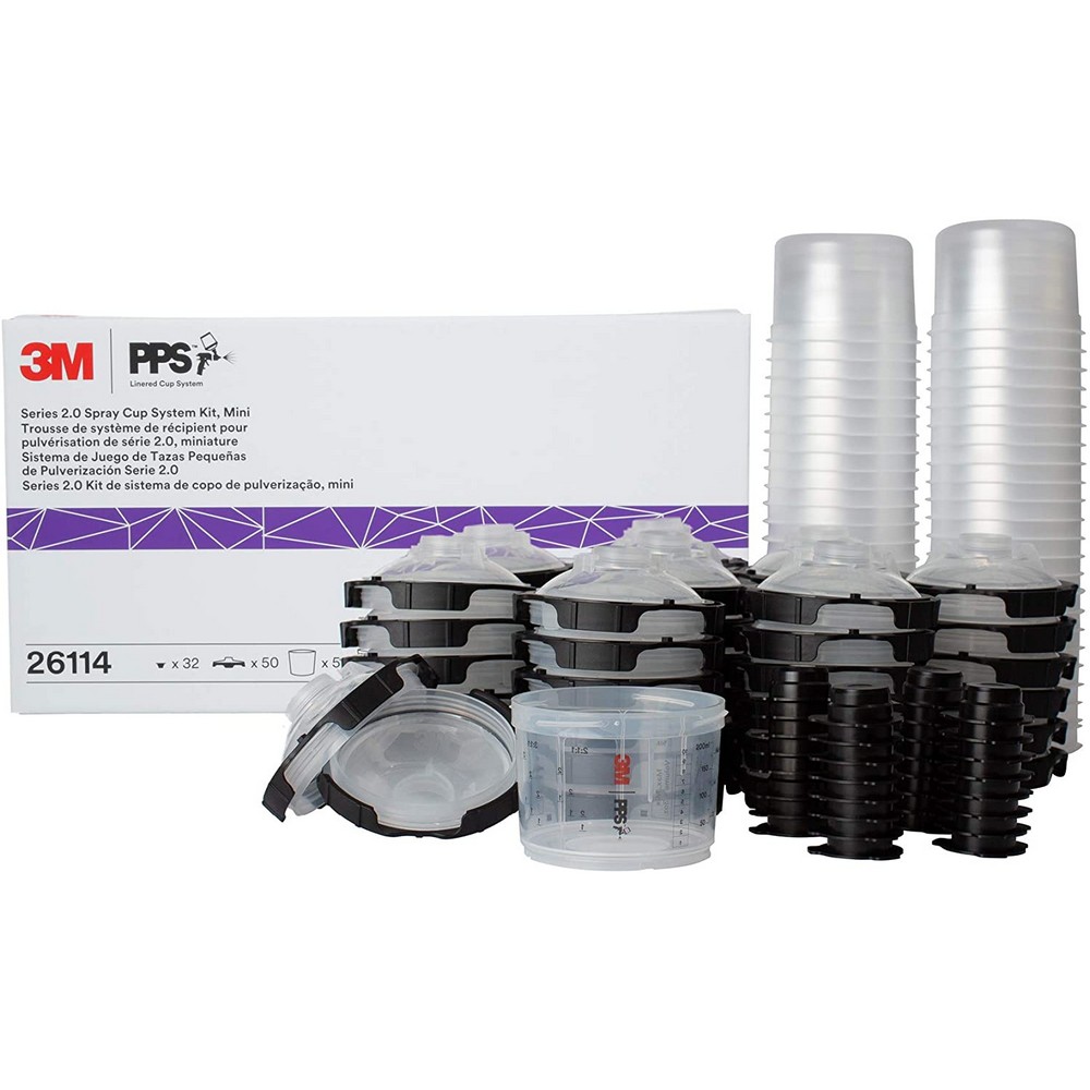 PPS Version 2 Mini Disposable Lids and Liners Kit 6oz Pack of 50 200 Micron 3M 51131261143