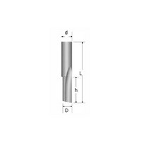 Bosch 85213MC, Straight Plunge Solid Carbide Bit, 2 Flute, 1/4 Shank, D - 1/8, h - 7/16, d - 1/4, L - 2in