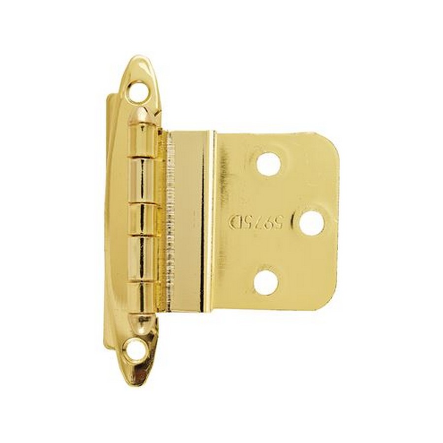 3/8" Inset Face Mount Non-Self-Closing Hinge Polished Brass Amerock BPR34173