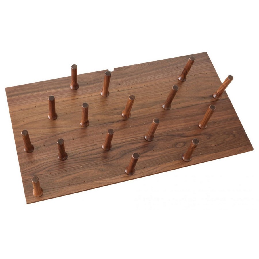 Large 39" x 21" Wood Peg Board System with 16 Pegs Walnut Rev-A-Shelf 4DPS-WN-3921