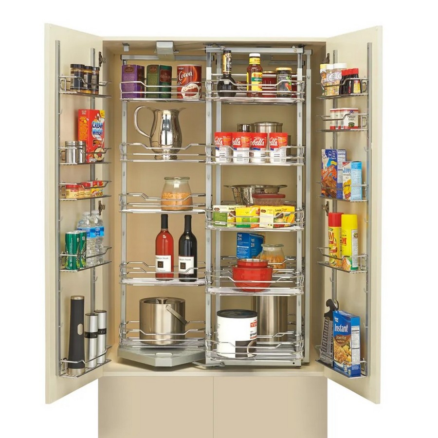 Steel Pivot Out Chef's Pantry with Door Organizers Rev-A-Shelf 5722-36CR