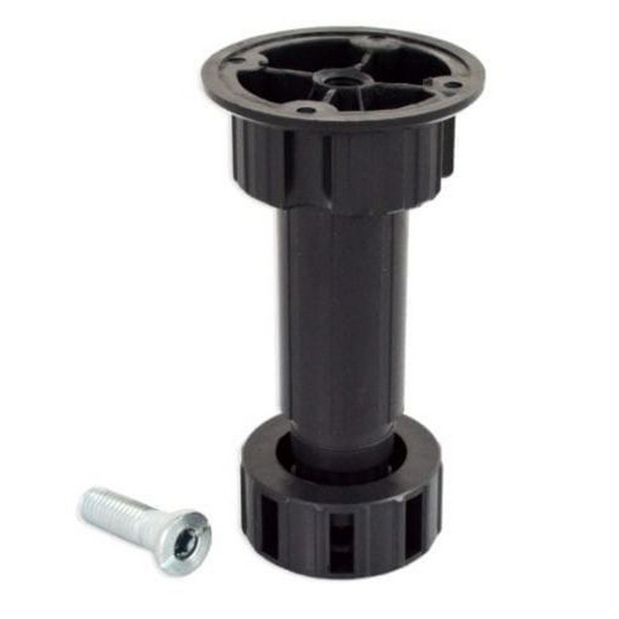 Plastic Height Adjustable Cabinet Leveler with Attached Socket 3-3/4" H Black Peter Meier 446-P2-S3K