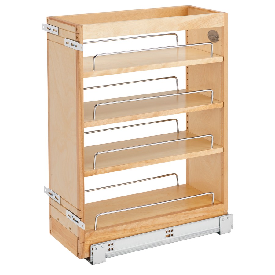 5" Wood Pullout Cabinet Organizer w/Soft-Close Maple Rev-A-Shelf 448-BC19SC-5C