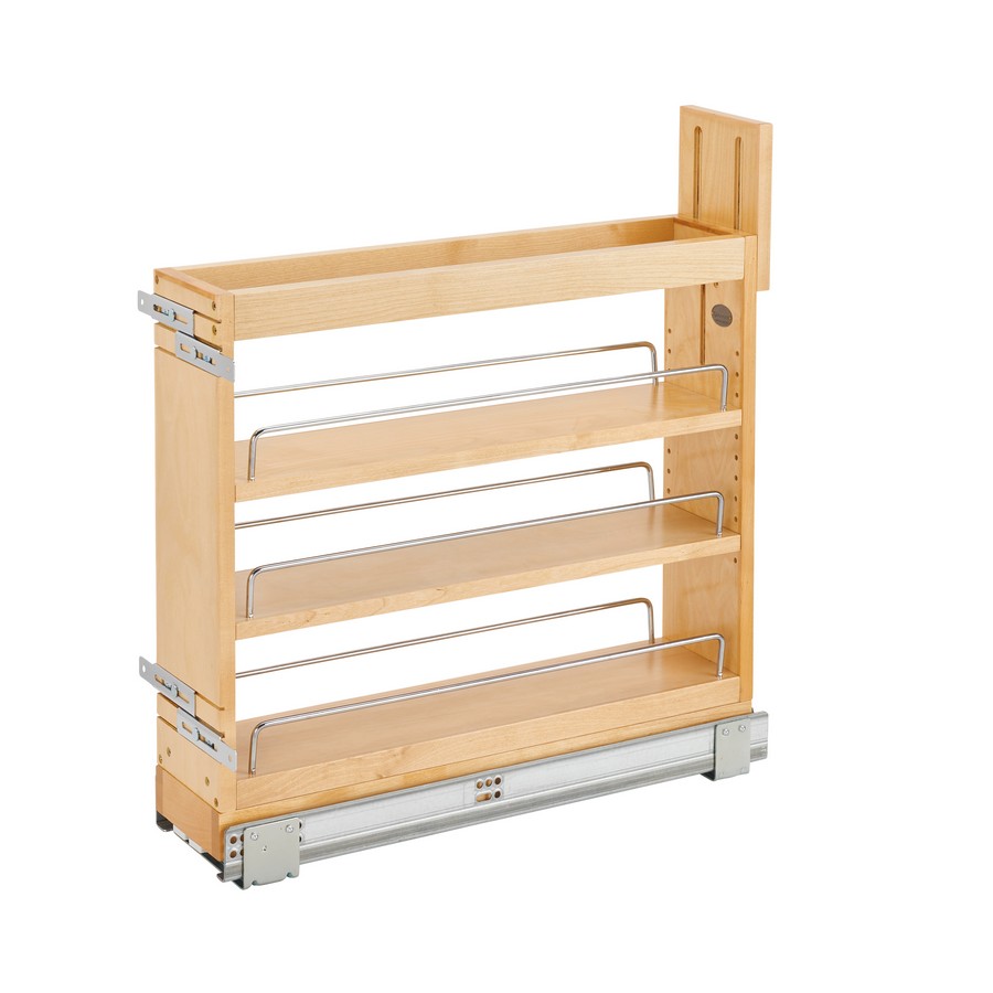 5" Door/Drawer Base Cabinet Organizer w/Soft-Close Natural Maple Rev-A-Shelf 448-BDDSC-5C