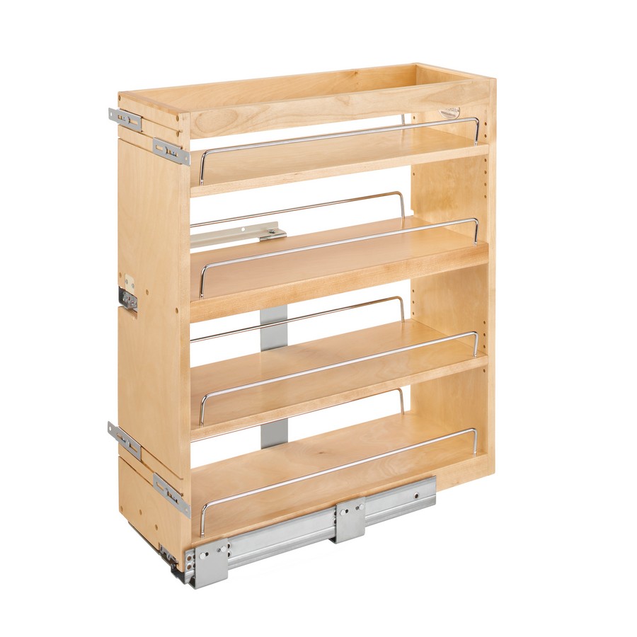 9-1/4" Base Cabinet Organizer Soft-Close Natural Maple Bottom & Side Mount  Rev-A-Shelf 449-BCSC-8C