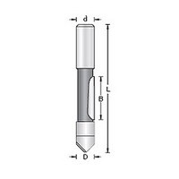Amana Tool 45510, Panel Pilot Carbide Tip Bit, Single Flute - Concave Grind, 1/2 Shank, D - 1/2, h - 1-3/16, d - 1/2, L - 3-1/2