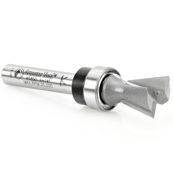 Carbide Tipped Dovetail 14 Deg Routing Bit Amana Tool 45850