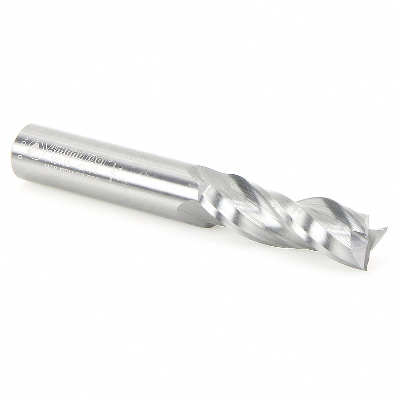 Amana Tool 46116, Spiral Flute Solid Carbide Plunge Bit, Upcut, 3 Flute, 1/2 Shank, D - 1/2, h - 1-1/2, d - 1/2, L - 3-1/2