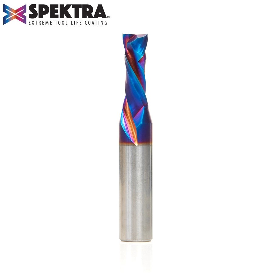 CNC Solid Carbide Spektra Extreme Tool Life Coated Compression Spiral 3/8" Dia x 1" x 1/2" Shank Amana Tool 46174-K
