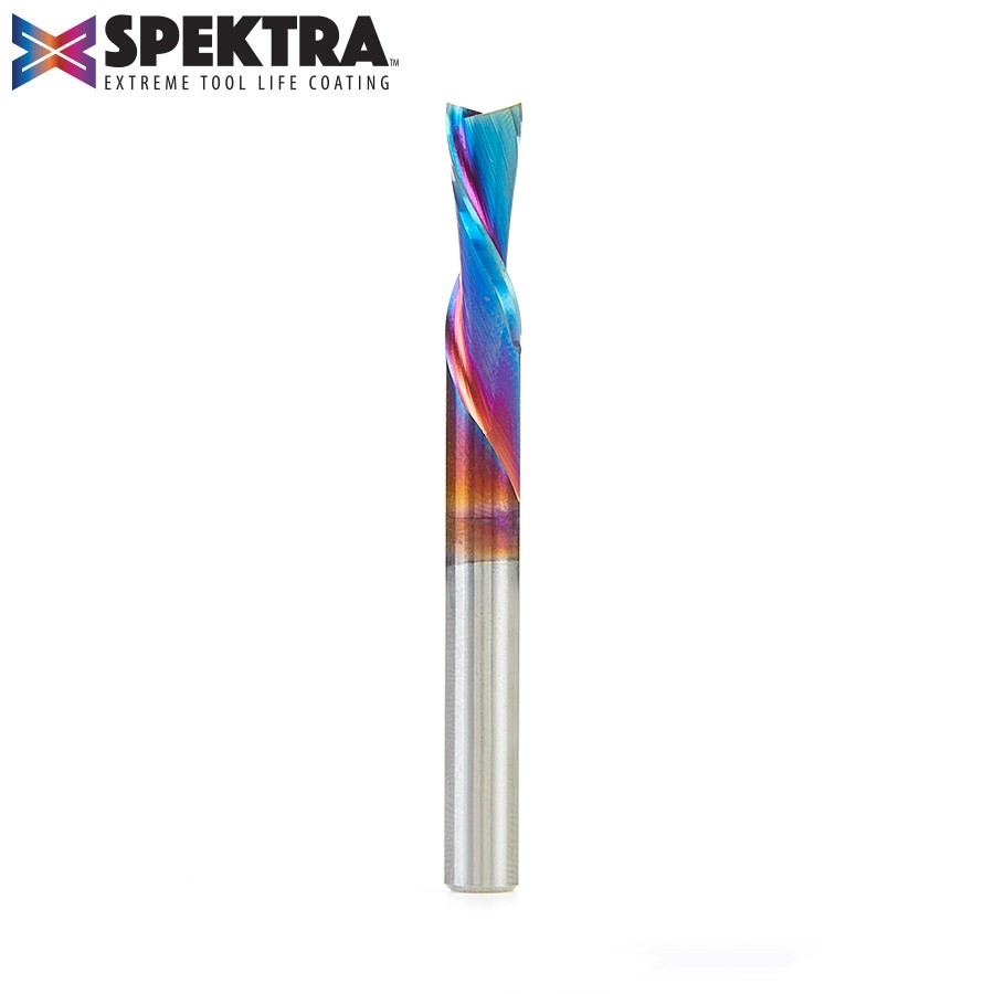Solid Carbide Spektra Extreme Tool Life Coated Spiral Plunge 1/4 Dia x 3/4 x 1/4" Shank Amana Tool 46202-K