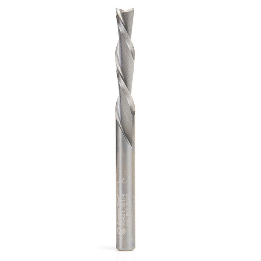 Solid Carbide Spiral Plunge Bit 1/4" Dia with 1/4" Shank Down-Cut Amana Tool 46421