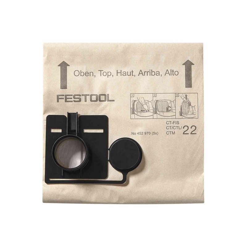 FIS-CT 22/20 Replaceable Paper Filter Bag for CT 22 Dust Extractor FESTOOL 494631