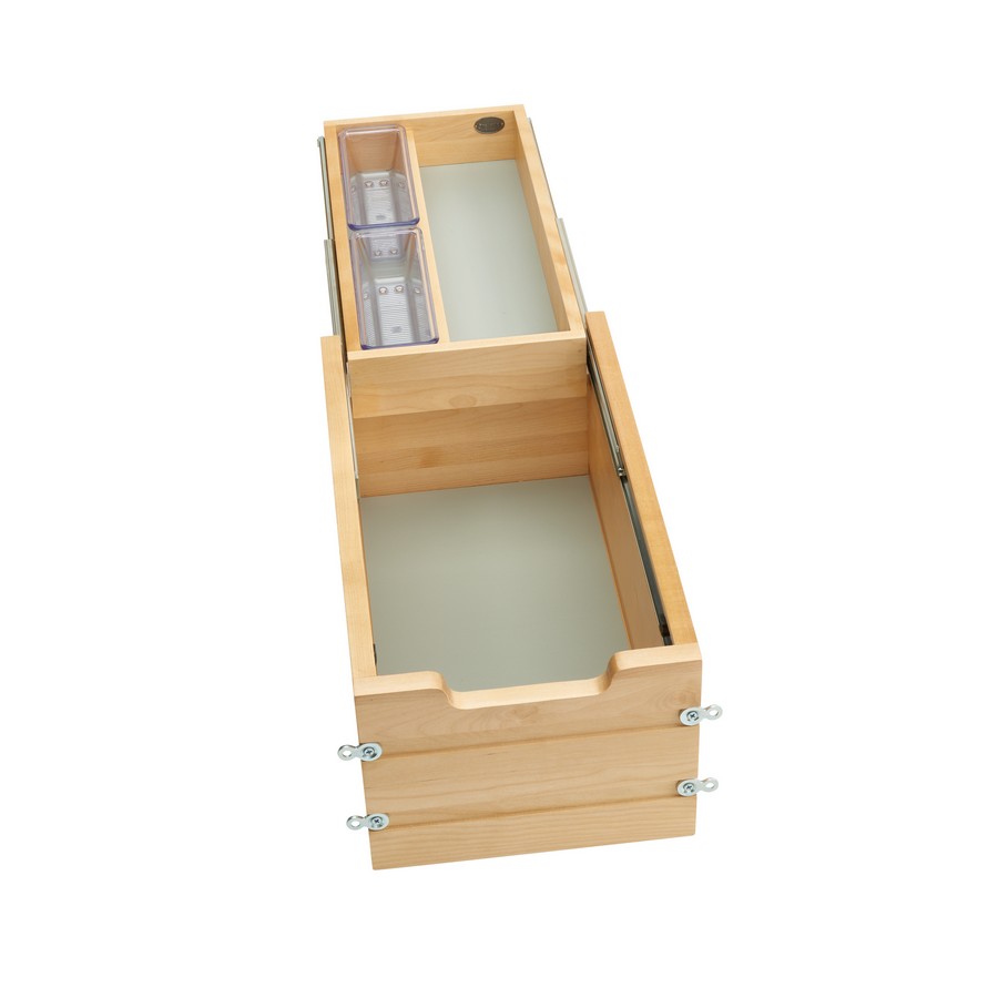 Natural Maple Tiered Vanity Drawer Organizer w/BLUMOTION Soft-Close for Full Access 12"  Rev-A-Shelf 4VDOT-267FLSC-1