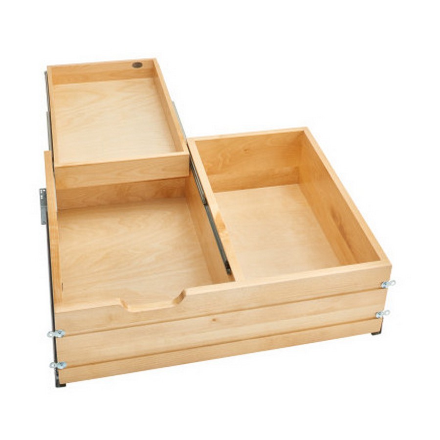 27" Tiered Deep Drawer for Face Frame Construction with Soft-Close Slides Maple Rev-A-Shelf 4WTCDD-30HSC-1