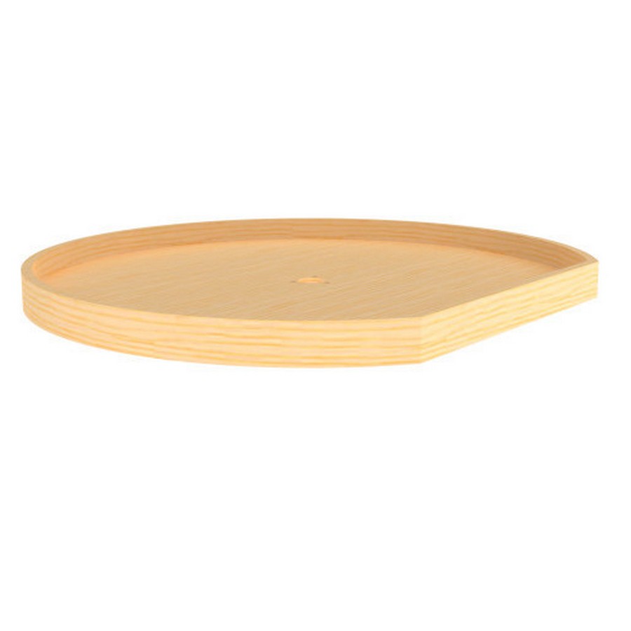 31" Wood D-Shape Drilled Lazy Susan Shelf Only Natural Maple Independently Rotating Rev-A-Shelf 4WLS241-31-8