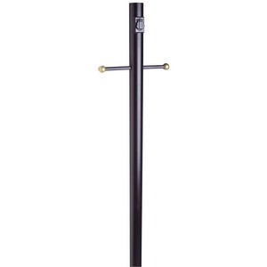Design House 501932 Outdoor Lamp Post with Cross Arm &amp; Electrical Outlet, 80 X 3, Black