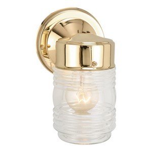 Design House 502179 Jelly Jar Outdoor Downlight, 4-1/2 X 7-1/2, Polished Brass