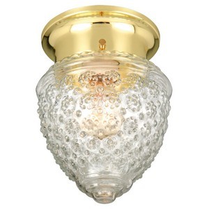 Design House 507210 1-Light Clear Glass Globe Ceiling Mount Light Fixture, Polished Brass