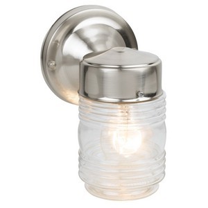 Design House 507806 Jelly Jar Outdoor Downlight, 4-1/2 X 7-1/2, Satin Nickel