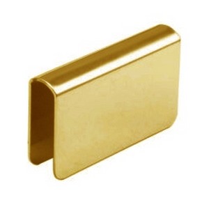 Wrap Around Strike Plate with Cushion for 1/4" and 3/16" Glass Polished Brass Epco 509-PB