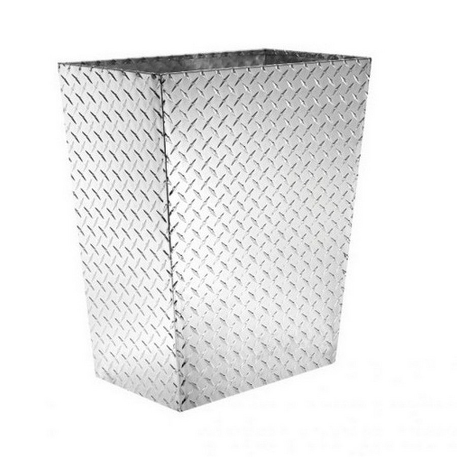 74 Quart Aluminum Diamond Plate Waste Container Rev-A-Shelf 51-70-1DP