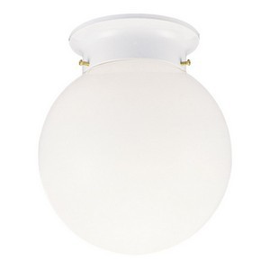 Design House 510032 1-Light Glass Globe Ceiling Mount, White