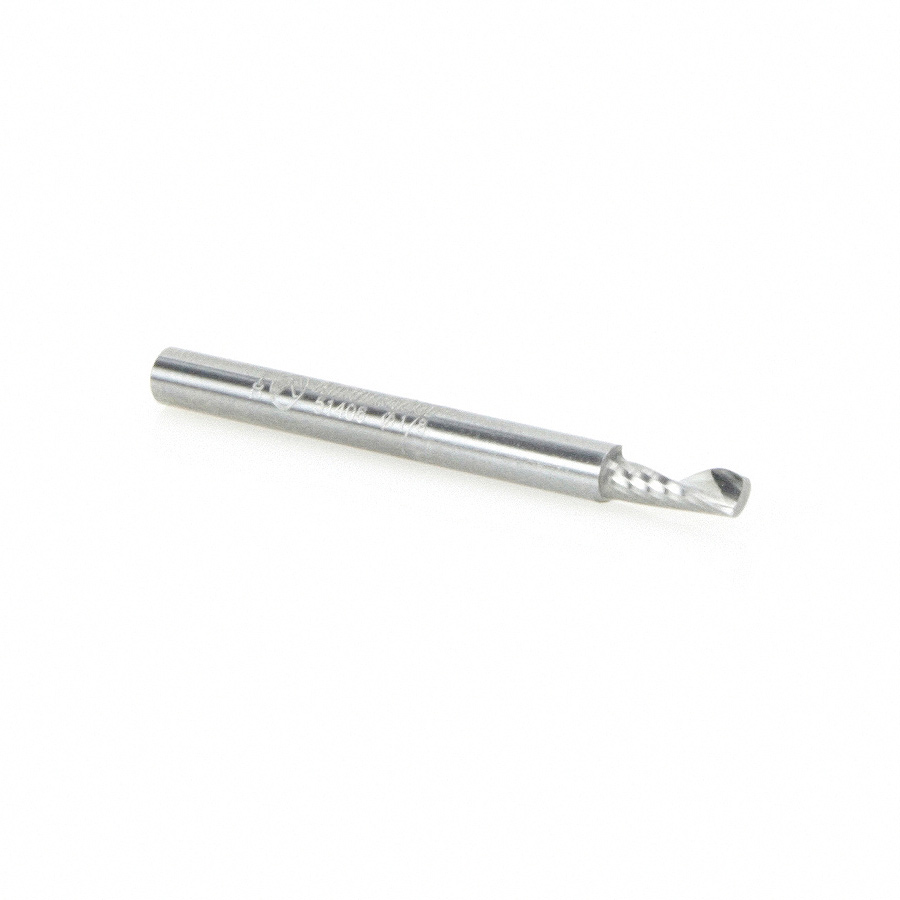 1/8" Solid Carbide CNC Spiral 'O' Flute Aluminum Cutting 1/8" Shank Up-Cut Amana Tool 51406