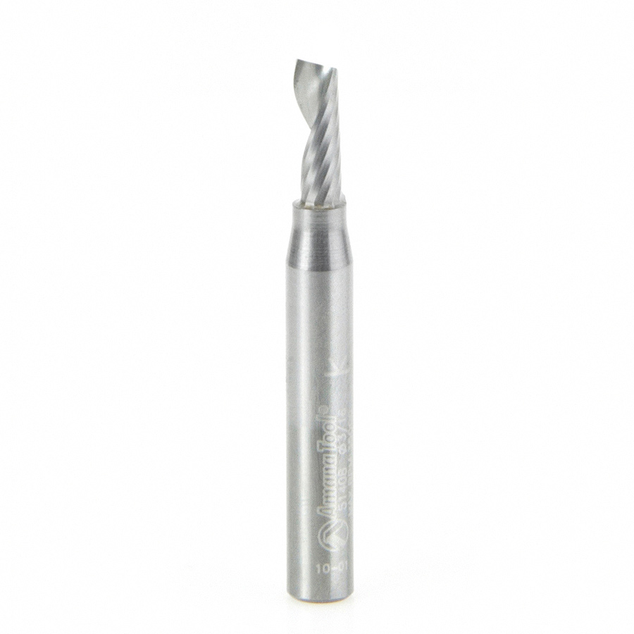 Solid Carbide CNC Spiral 'O' Flute, Aluminum Cutting 3/16" Dia x 1/2" x 1/4" Shank Up-Cut Amana Tool 51408