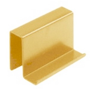 Wrap Around Strike Plate with Lip for 1/4" and 3/16" Glass Polished Brass Epco 516-PB