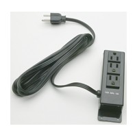 Specialty Lighting 5000-4311, 3-Outlet Power Strip with Coaxial Cable, 120V, Surface Mount, Black