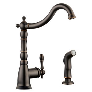 Design House 523217 Oakmont Kitchen Faucet with Sprayer, 1-Handle, Oil Rubbed Bronze