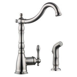 Design House 523225 Oakmont Kitchen Faucet with Sprayer, 1-Handle, Satin Nickel