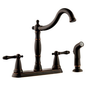 Design House 523233 Oakmont 2-Handle Kitchen Faucet with Side Sprayer, Oil Rubbed Bronze