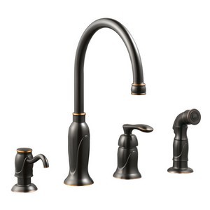 Design House 525790 Madison Kitchen Faucet with Sprayer &amp; Soap Dispenser, Oil Rubbed Bronze