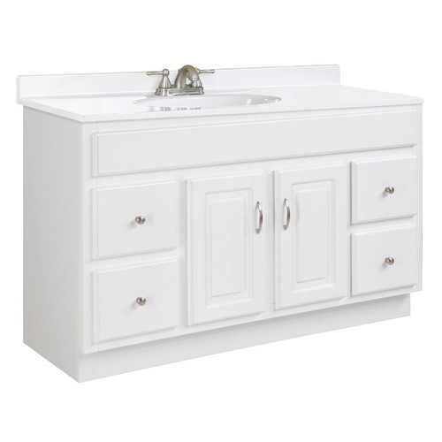 Design House 531301 Concord White Gloss Vanity Cabinet with 2-Doors & 4-Drawers, 48 X 18 X 30