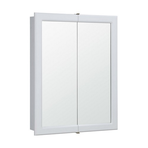 Design House 531426 Concord White Gloss Bi-View Medicine Cabinet Mirror with 2-Doors &amp; 2-Shelves, 24 X 5-1/4 X 30