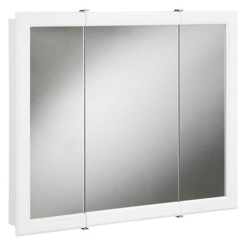 Design House 531442 Concord White Gloss Tri-View Medicine Cabinet Mirror with 3-Doors & 2-Shelves, 36 X 5-1/4 X 30