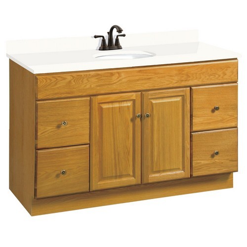 Design House 531491 Claremont Honey Oak Vanity Cabinet with 2-Doors & 4-Drawers, 48 X 21 X 31-1/2
